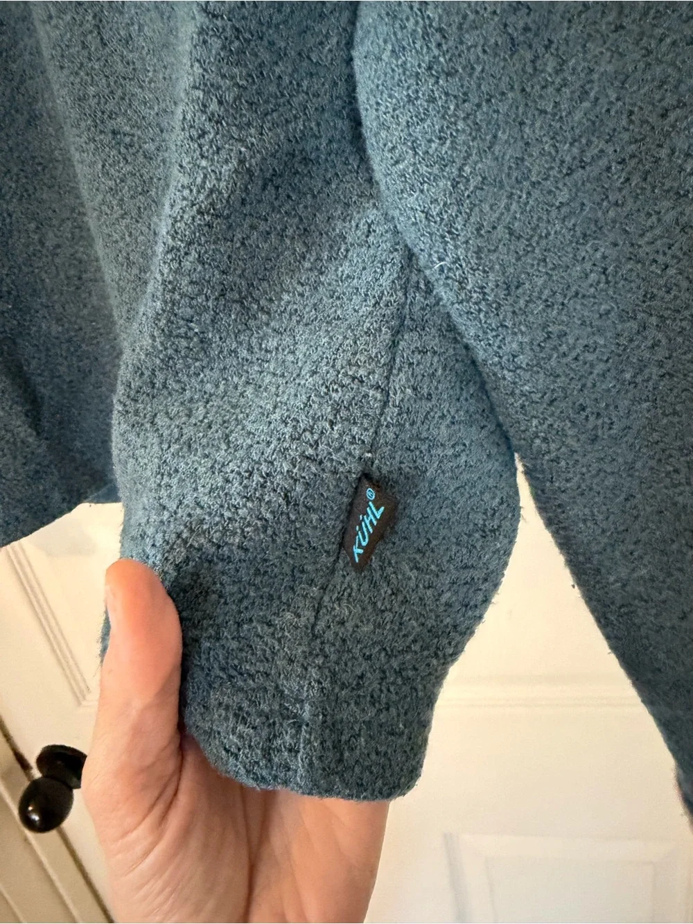 Kuhl Men's Teal Zip-Up Sherpa Trim Alfpaca Fleece Pullover Sz L